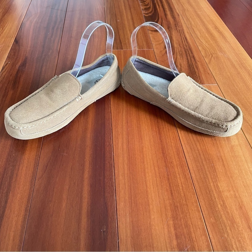 UGG Alder Faux Shearling Lined Suede Camel Slipper Shoes Size 8 - Picture 11 of 12